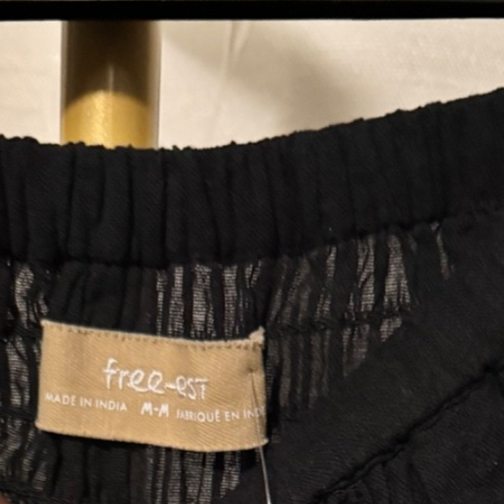 NWT Free People Rising Sun Pants- Smocked Elastic Waist Wide Leg - Size M - Picture 6 of 10